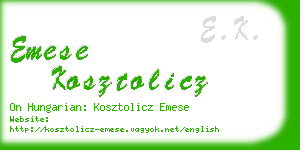 emese kosztolicz business card